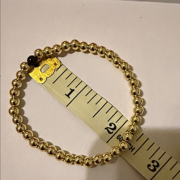 Allie Bess Gold, Black, Ink Beaded Stretch Bracelet Set of 4 - Picture 2 of 5